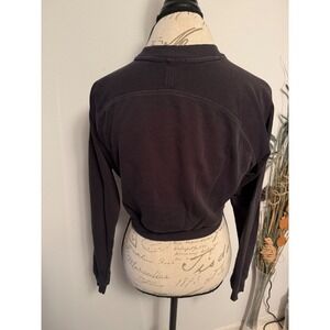 Gymshark Cropped Sweatshirt Black Long Sleeve Logo Gym Activewear Size S